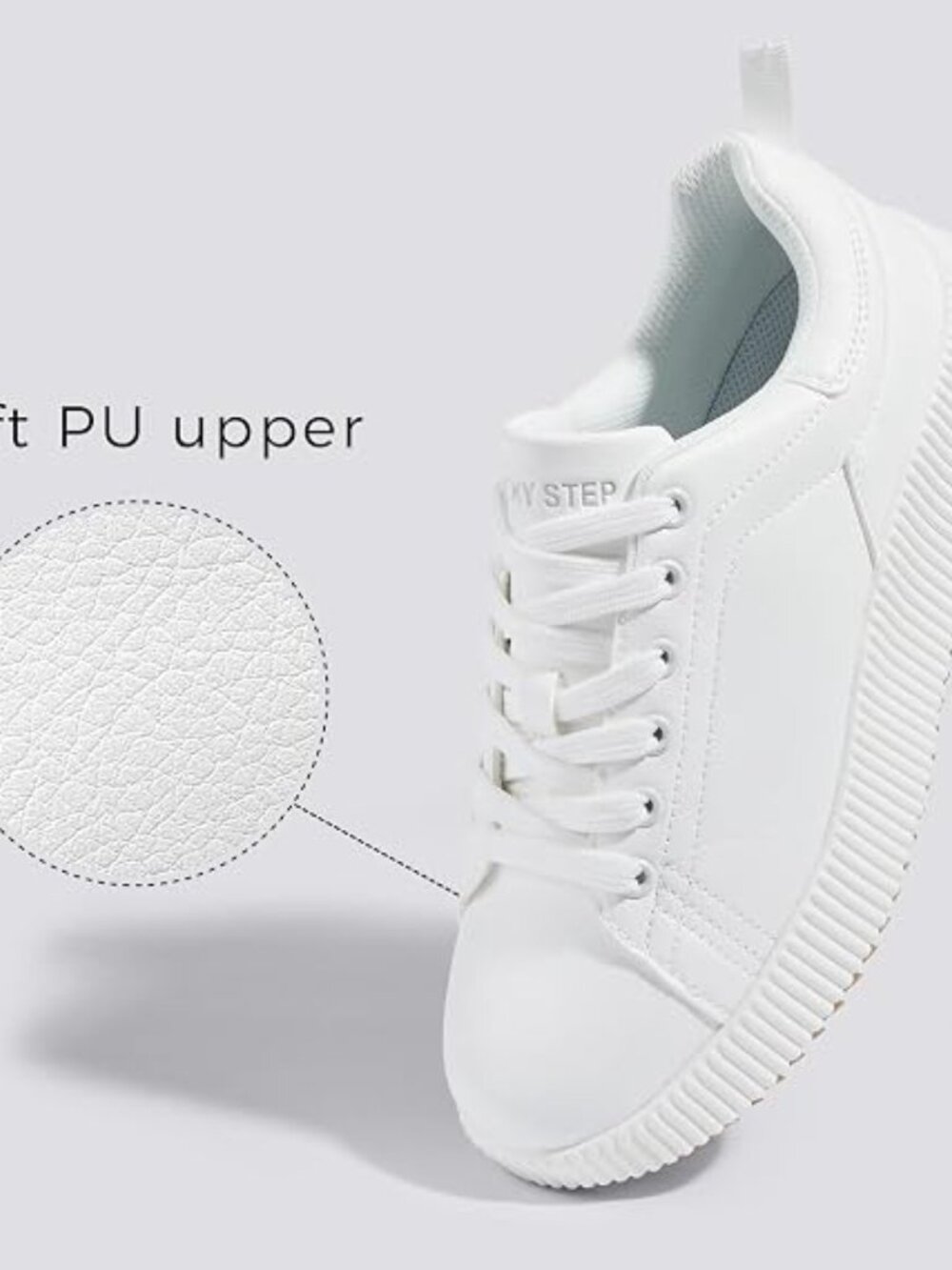 Women's White Platform Casual Walking Braided Crochet Lace Up Cute Sneakers